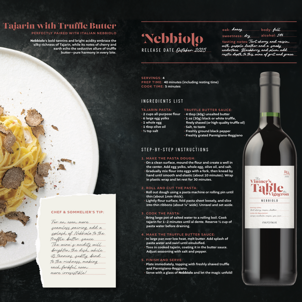 RJS Restricted Quantities - 2026 The Vintner's Table - Nebbiolo, Italy (October 2025) - The Wine Warehouse CA