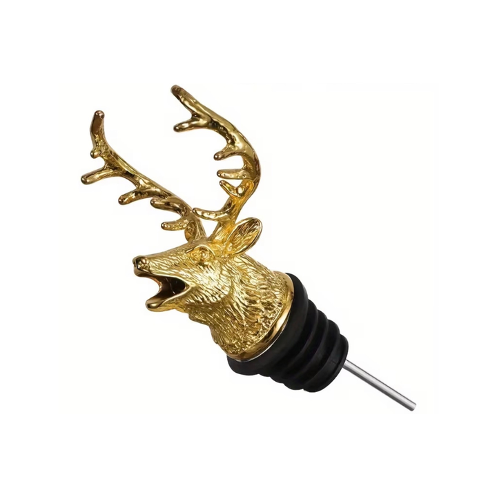 Wine Pourer - Deer / Stag  Gold Colour - The Wine Warehouse CA