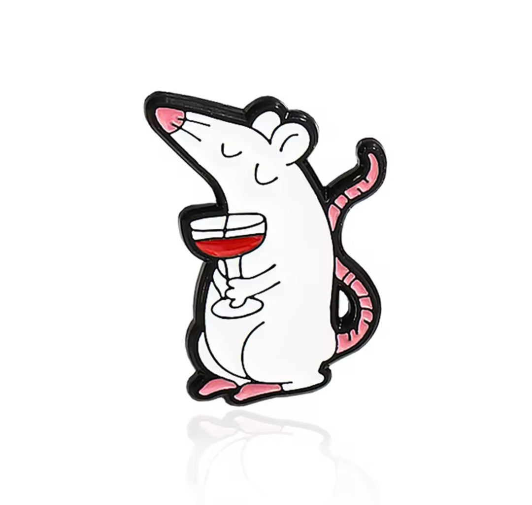 Kin Pin Rat Wine Pin - Rat With Wine – The Wine Warehouse CA