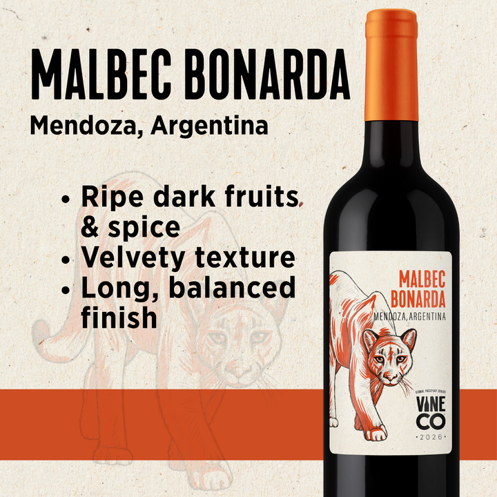 VineCo Global Passport Series - 2026 - Malbec Bonarda "Twin Peaks" - Mendoza, Argentina (December 2025) - The Wine Warehouse CA