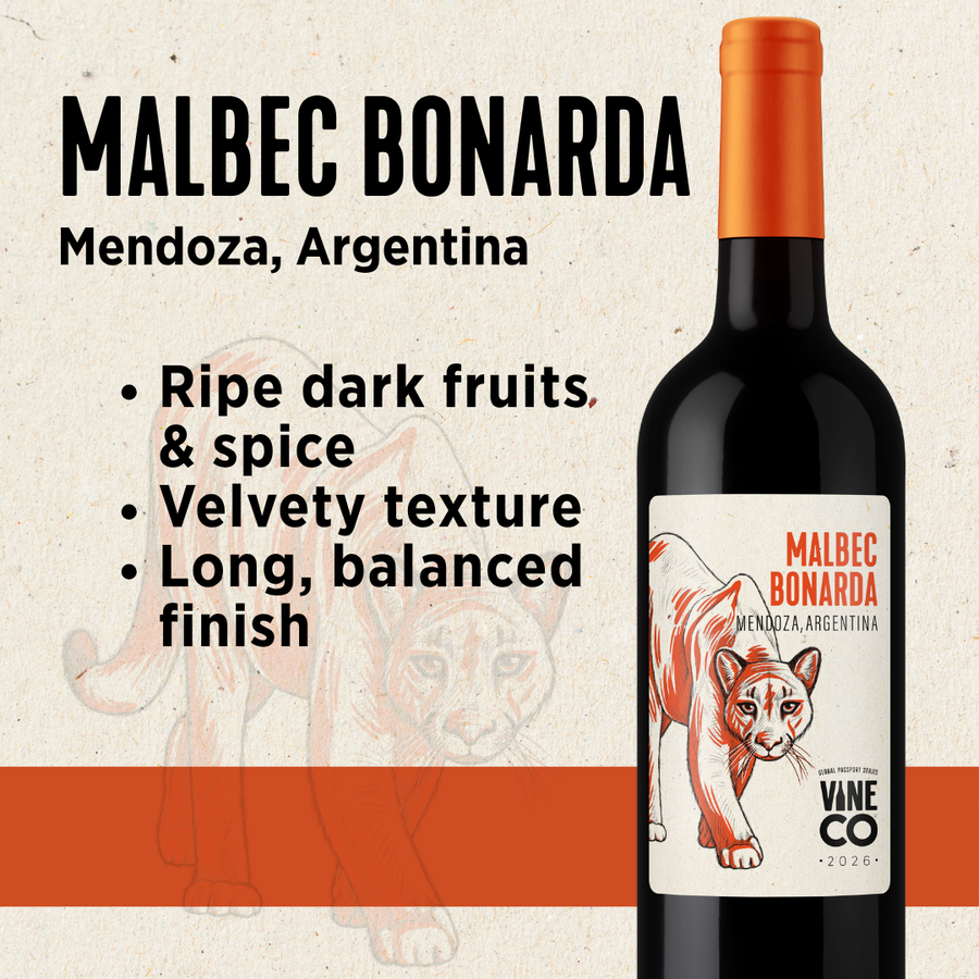 VineCo Global Passport Series - 2026 - Malbec Bonarda "Twin Peaks" - Mendoza, Argentina (December 2025) - The Wine Warehouse CA
