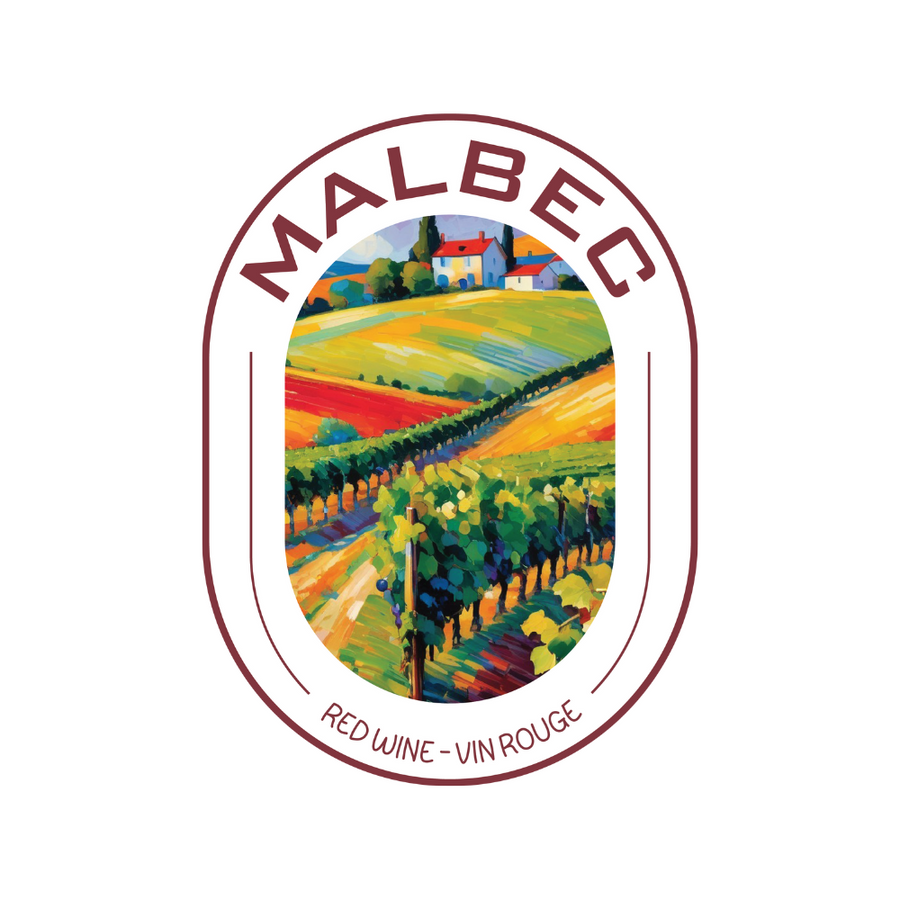 Labels - Malbec Oval- HJL - The Wine Warehouse CA