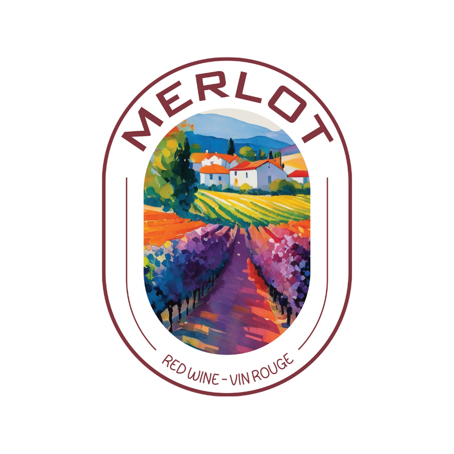 Labels - Merlot Oval- HJL - The Wine Warehouse CA
