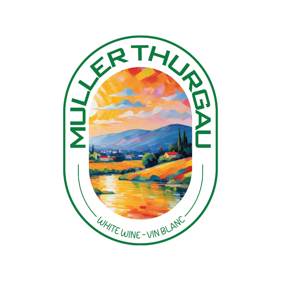 Labels - Muller Thurgau Oval- HJL - The Wine Warehouse CA