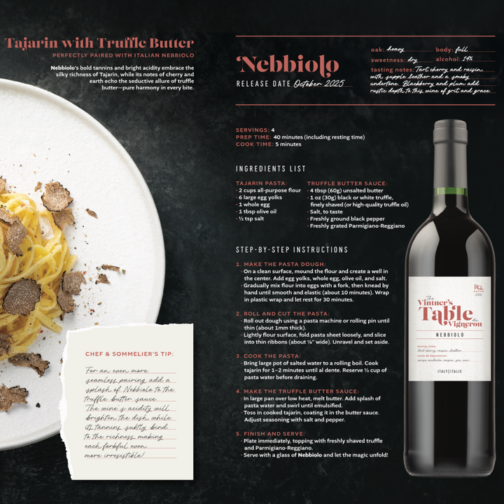 RJS Restricted Quantities - 2026 The Vintner's Table - Nebbiolo, Italy (October 2025)