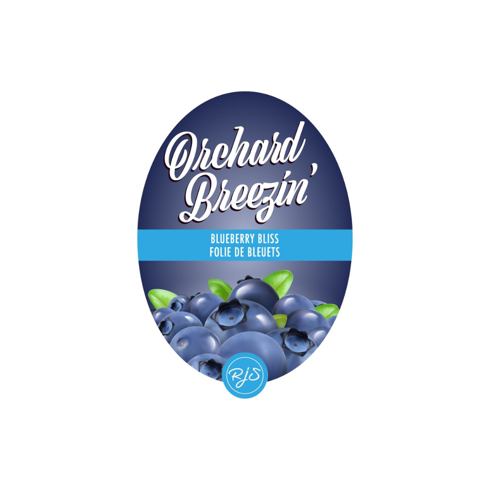Labels - Blueberry Bliss - Orchard Breezin' - HJL - The Wine Warehouse CA