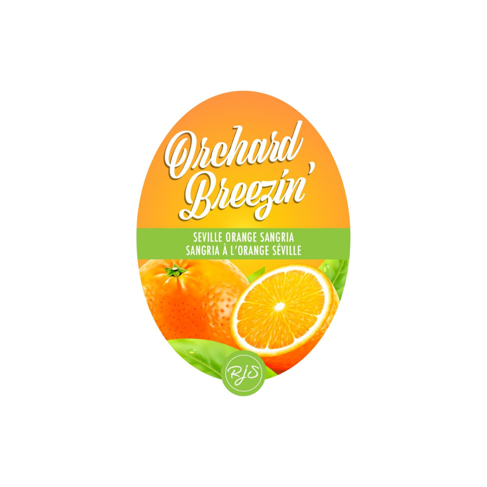 Labels - Seville Orange Sangria - Orchard Breezin' - HJL - The Wine Warehouse CA