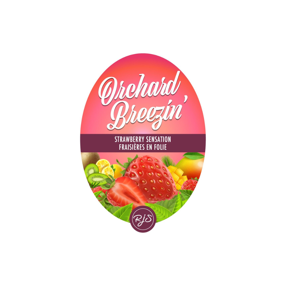 Labels - Strawberry Sensation - Orchard Breezin' - HJL - The Wine Warehouse CA