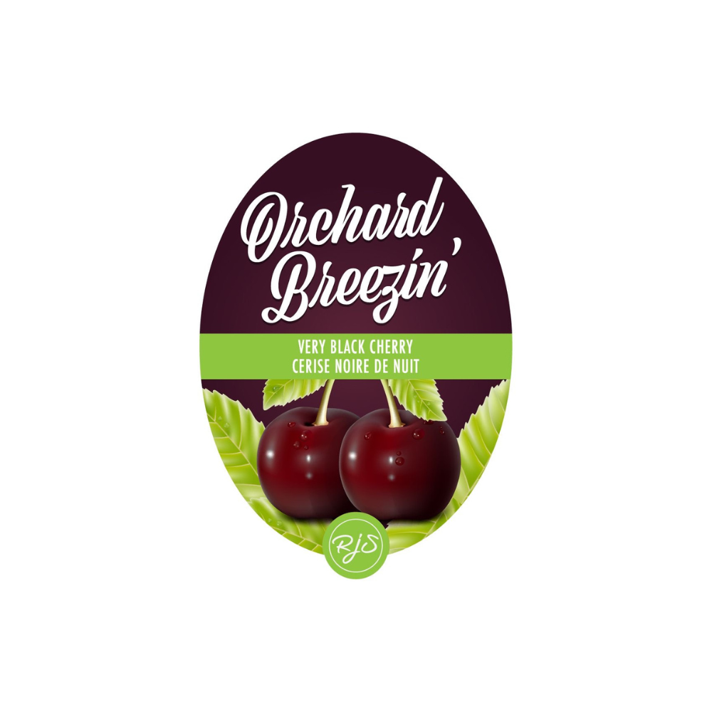 Labels - Very Black Cherry - Orchard Breezin' - HJL - The Wine Warehouse CA