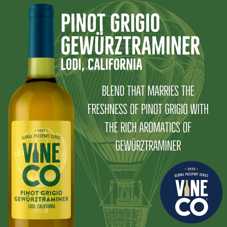 VineCo Global Passport Series - Pinot Grigio Gewürztraminer, Lodi, California (Now Available) - The Wine Warehouse CA