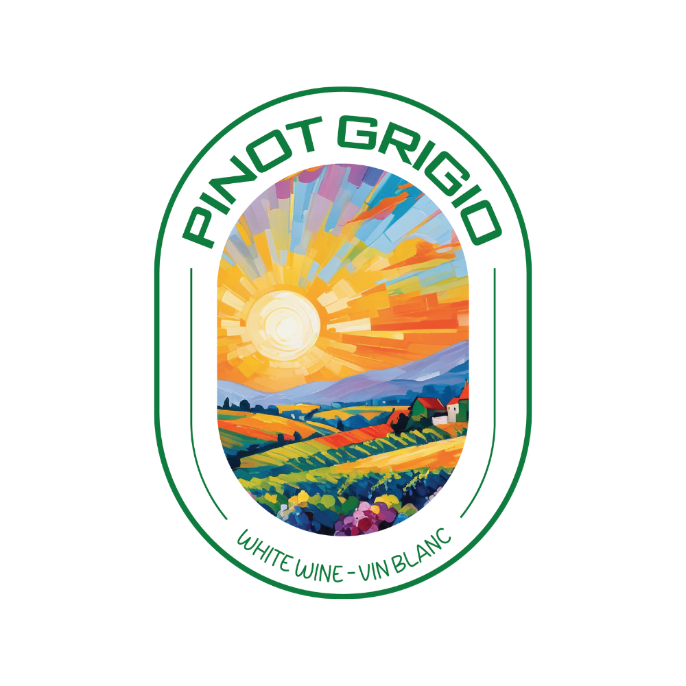 Labels - Pinot Grigio Oval- HJL - The Wine Warehouse CA