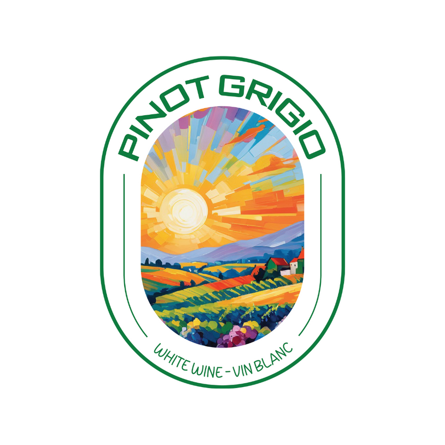 Labels - Pinot Grigio Oval- HJL - The Wine Warehouse CA