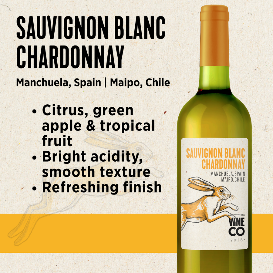 VineCo Global Passport Series - 2026 - Sauvignon Blanc Chardonnay  "Alto Banco"  Manchuela Spain/Maipo Chile (January 2026) - The Wine Warehouse CA