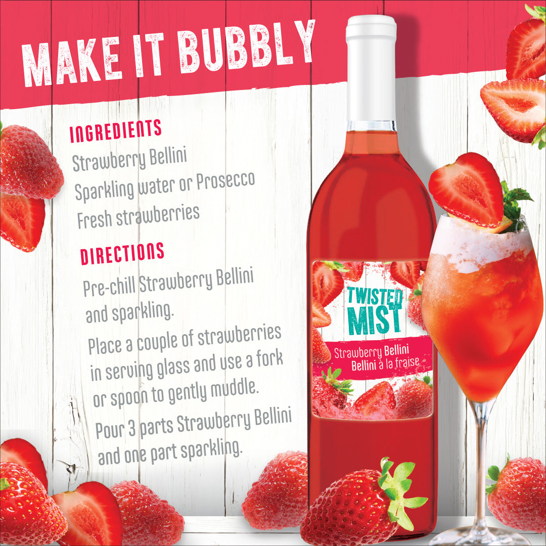 Twisted Mist - Strawberry Bellini Limited Edition (April 2024) - The Wine Warehouse CA