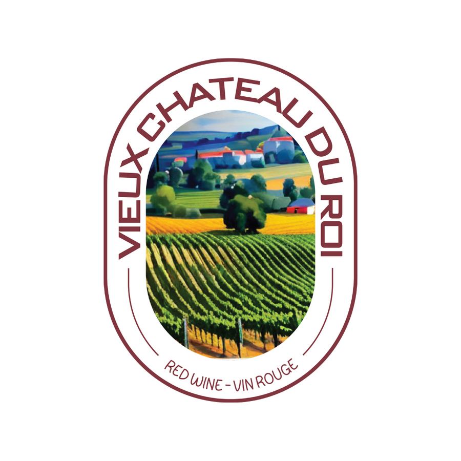 Labels - Vieux Chateau Du Roi Oval- HJL - The Wine Warehouse CA