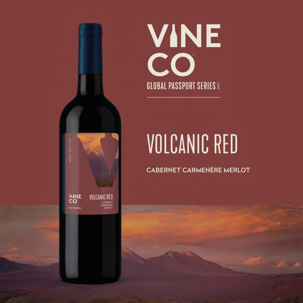 VineCo Global Passport Series 2027 - "Volcanic Red" Cabernet Carmenere Merlot - Maipo, Chile (March 2027)