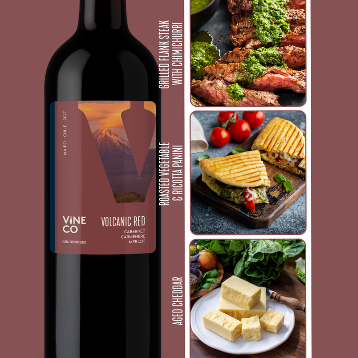 VineCo Global Passport Series 2027 - "Volcanic Red" Cabernet Carmenere Merlot - Maipo, Chile (March 2027)