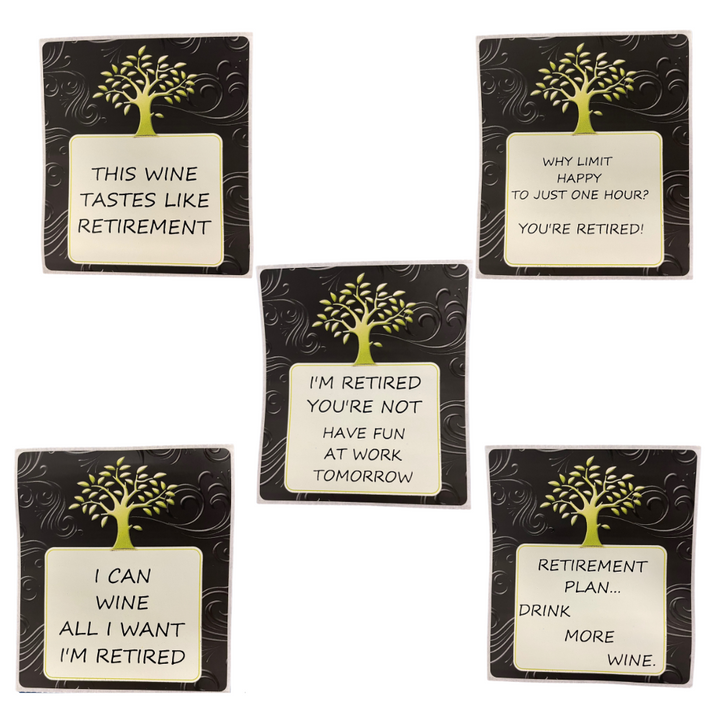 Labels - Fun 5 pack - Retirement - The Wine Warehouse CA